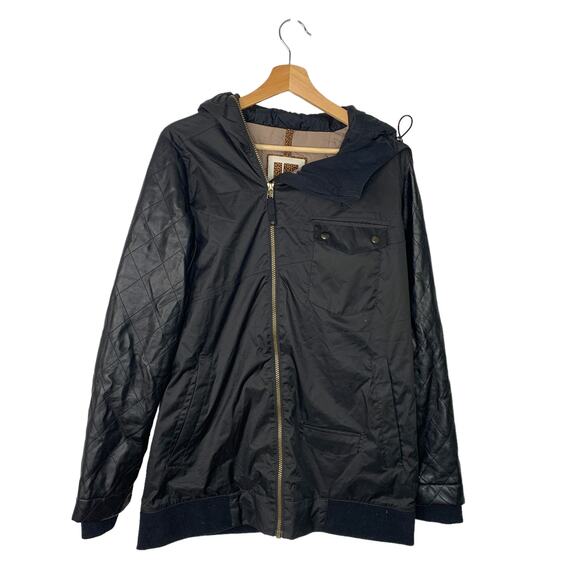 Burton Snow Jacket Dryride White Collection Faux Leather Sleeves - Picture 1 of 5